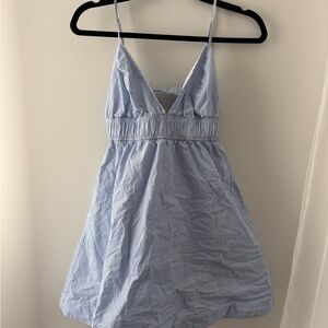 Aritzia Encourage Striped Mini Dress in Blue and White